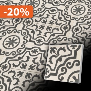 Zementfliesen antik, historischer Baustoff | Retro-Fliesen | Design Q16-20X20-F2A-0132 | Ventano